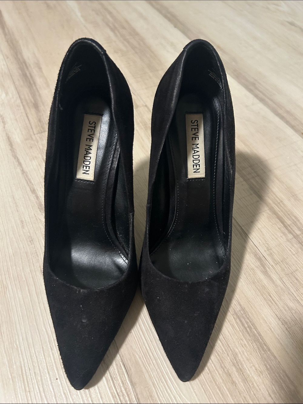 Steve Madden Black Suede Pointed Toe Stiletto Pumps